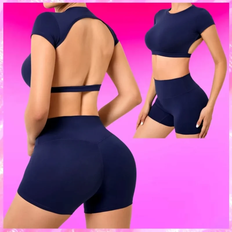 Backless Top Shorts Set
