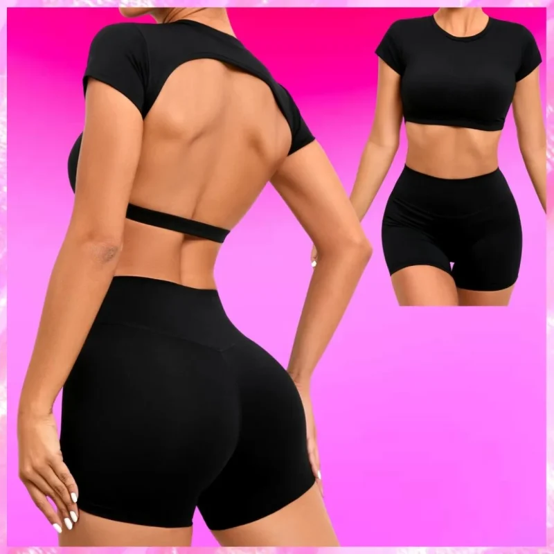 Backless Top Shorts Set