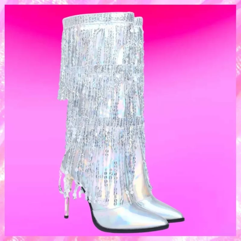 Tassel Sequin Boots