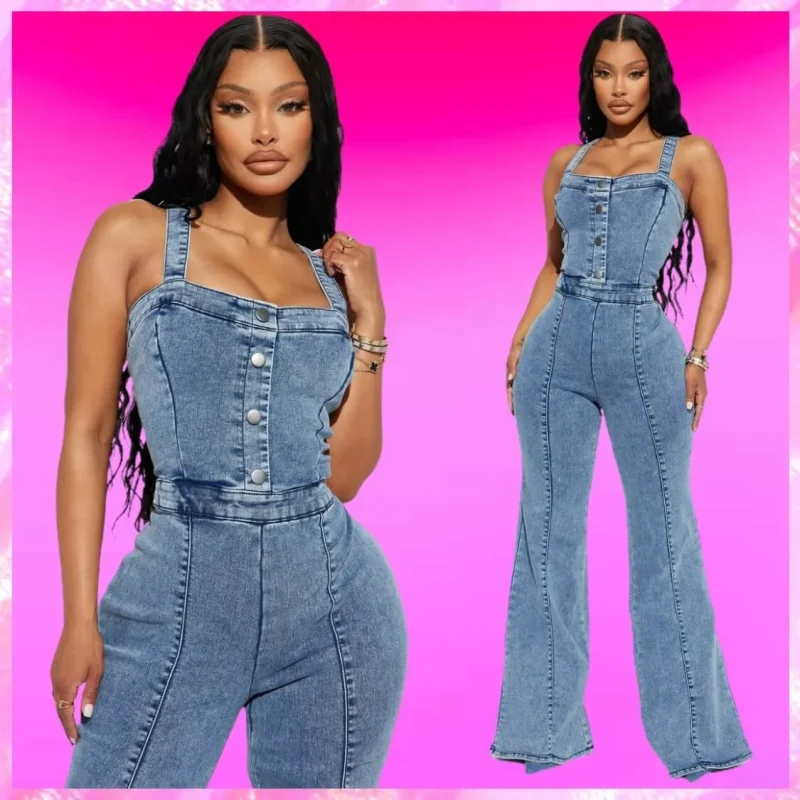 Suspenders Overalls Slim Denim Jumpsuit