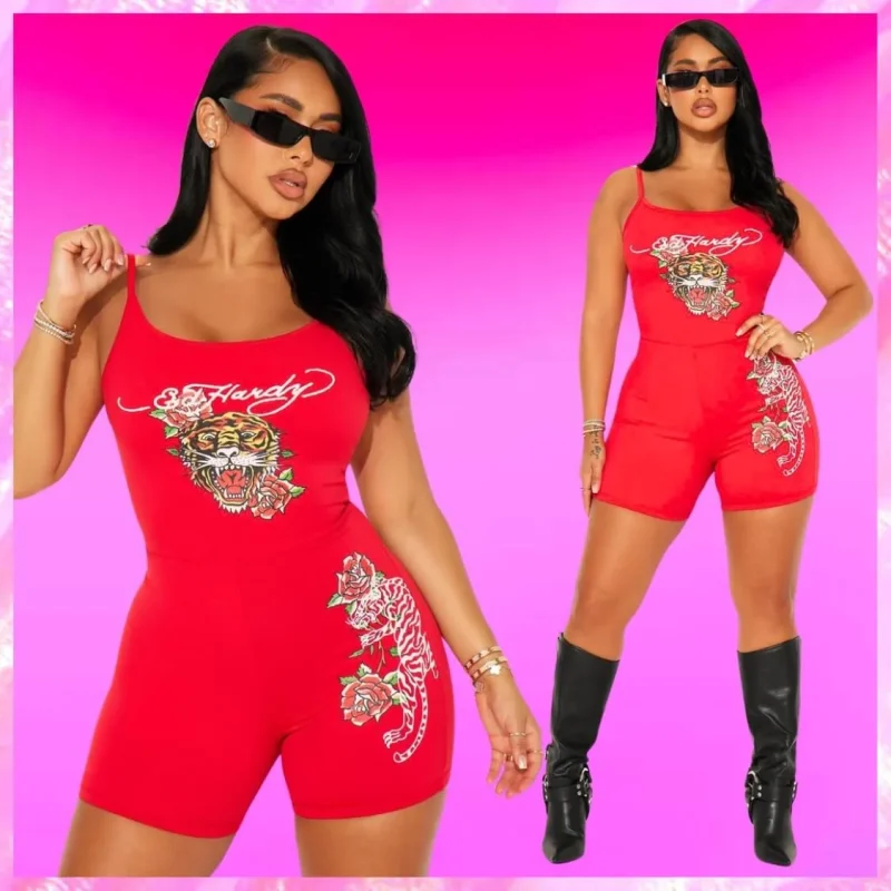 Tiger Printed Fitted Romper