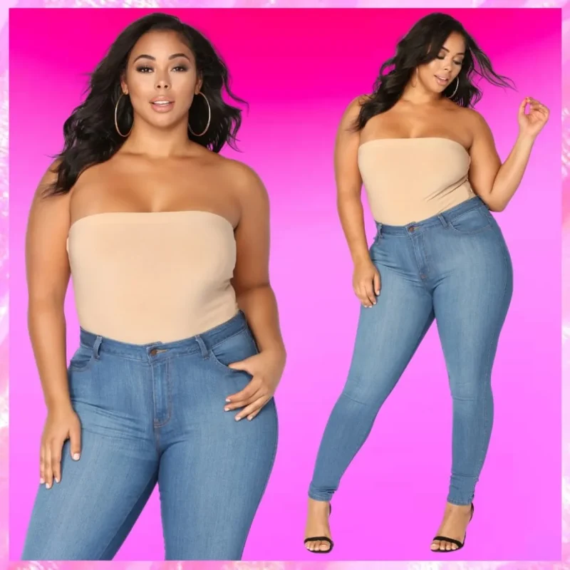 High Waisted Skinny Jeans Plus Size