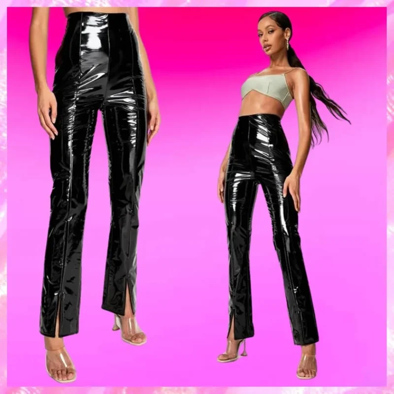 Split Hem Leather Pants