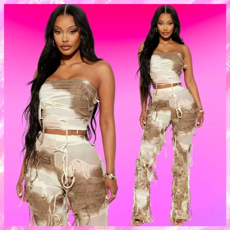 Distressed Pant Set