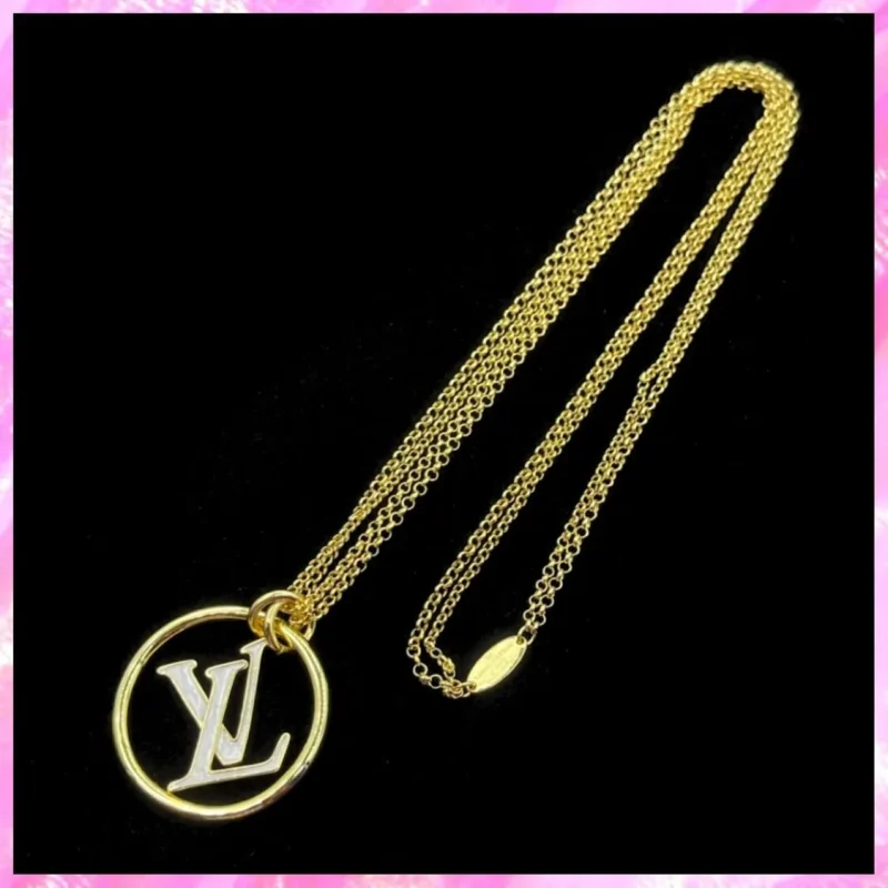 designer floating circle necklace in gold tone product detail