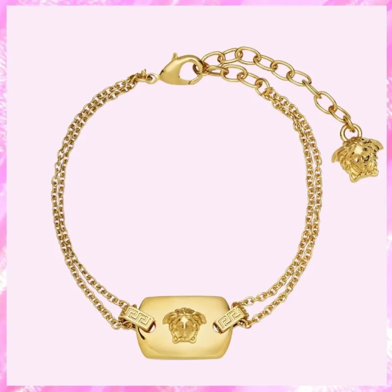 designer medusa plaque bracelet in gold tone product detail