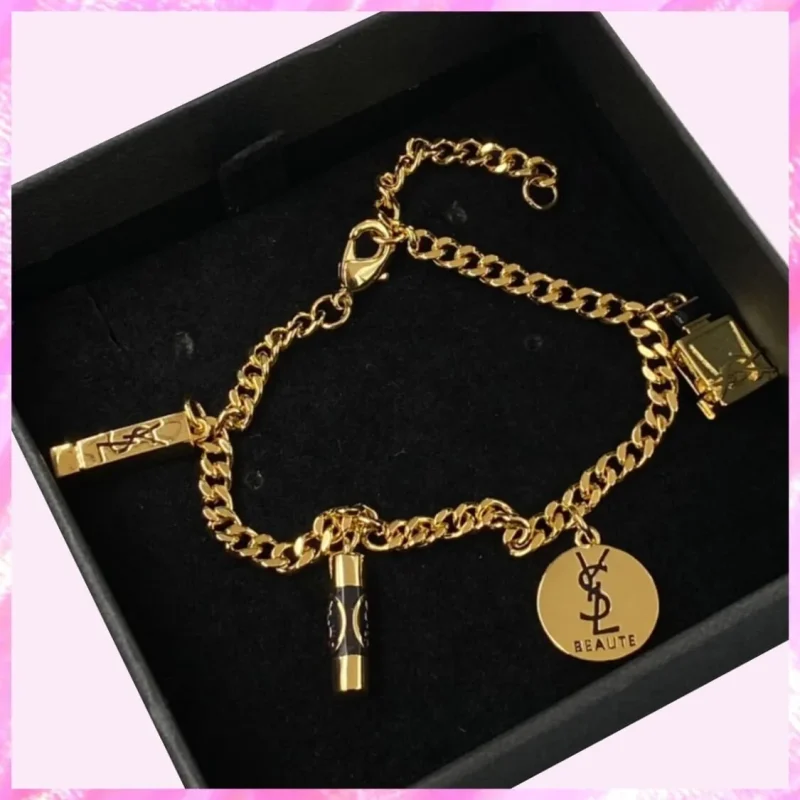 designer monogram charm gold tone bracelet product detail