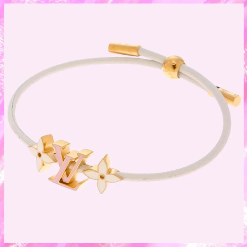 designer monogram lv bungie bracelet in white product detail