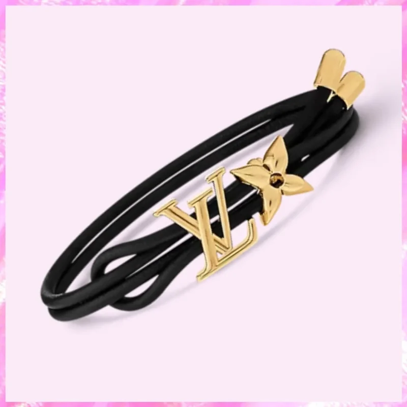 designer monogram lv bungee bracelet in black product detail