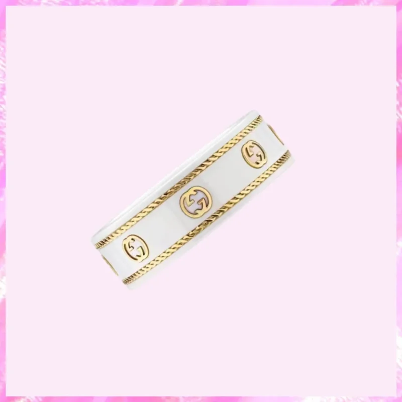 designer gg monogram resin ring in white product detail