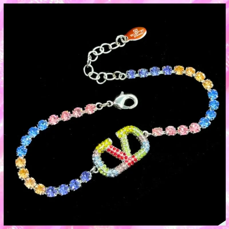 designer logo rainbow crystal bracelet product detail