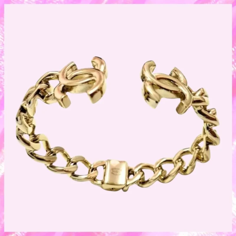 designer monogram cc gold tone bangle bracelet product detail