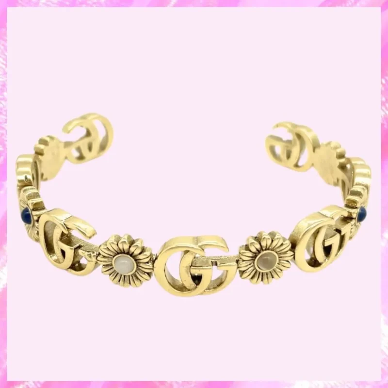 designer monogram gg gold tone bangle bracelet product detail