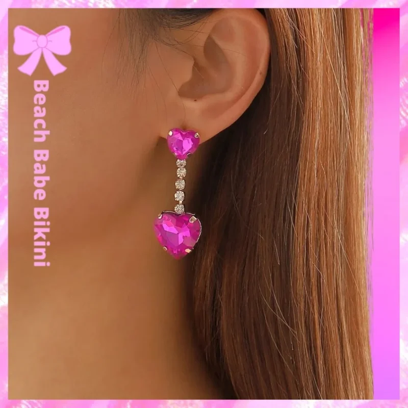 Pink Heart Earrings