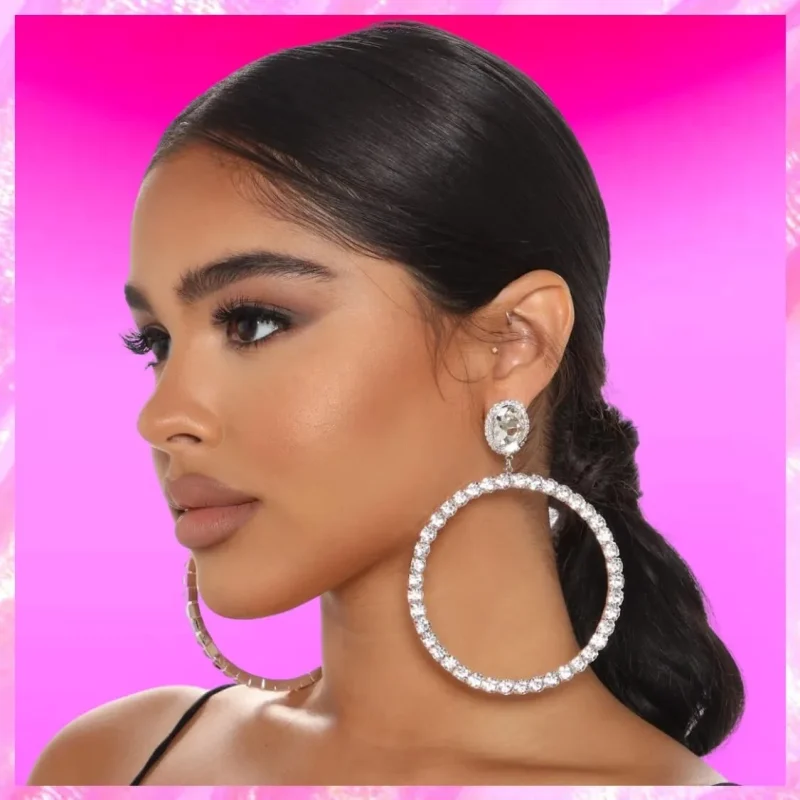 Rhinestone Hoop Earrings