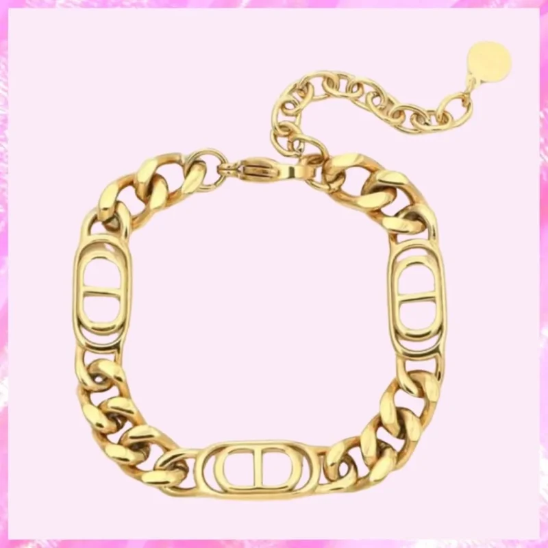 designer monogram cd gold tone bracelet product detail