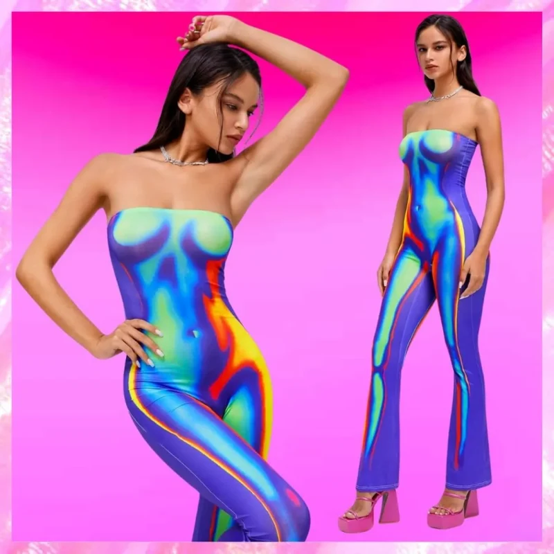 Body Print Tube Jumpsuit