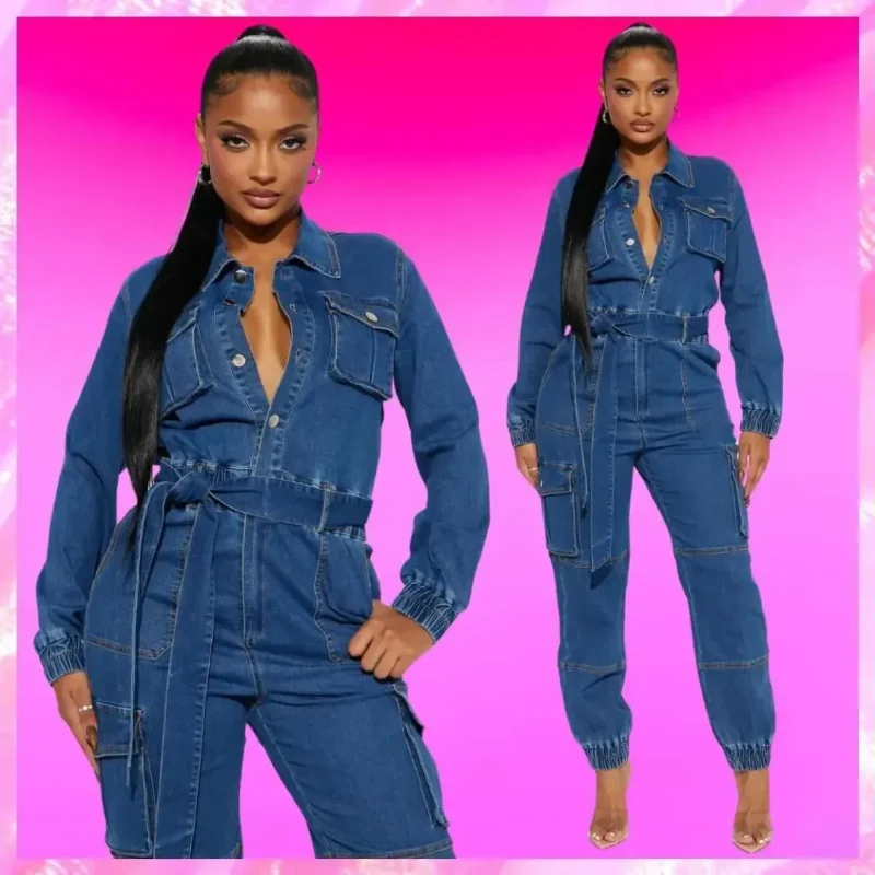Cargo Denim Jumpsuit