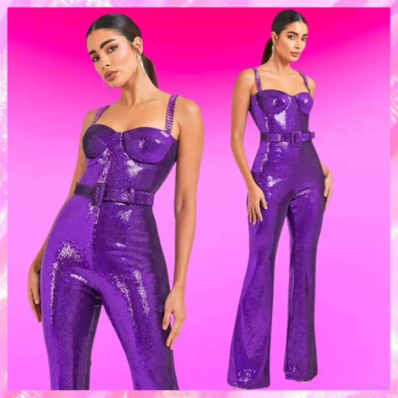 Purple Sequin Jumpsuit