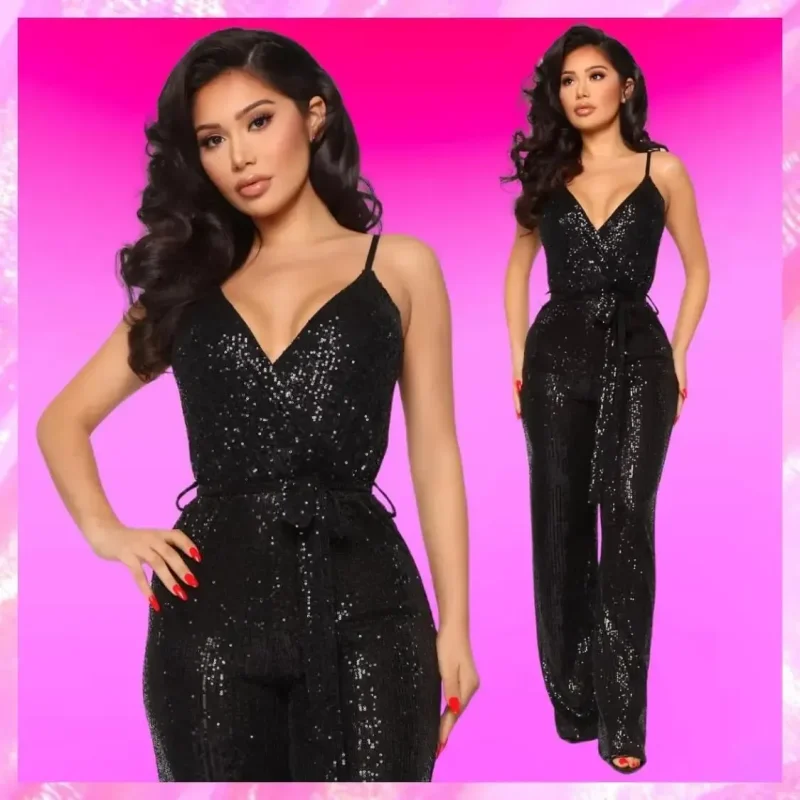 Sparkle Black Sequin Jumpsuit