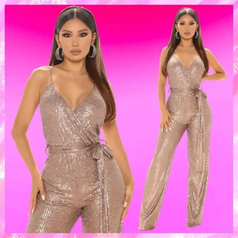 Sparkle Bronze Sequin Jumpsuit
