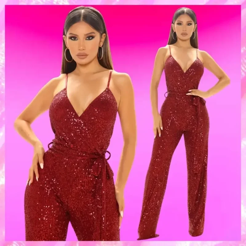 Sparkle Red Sequin Jumpsuit