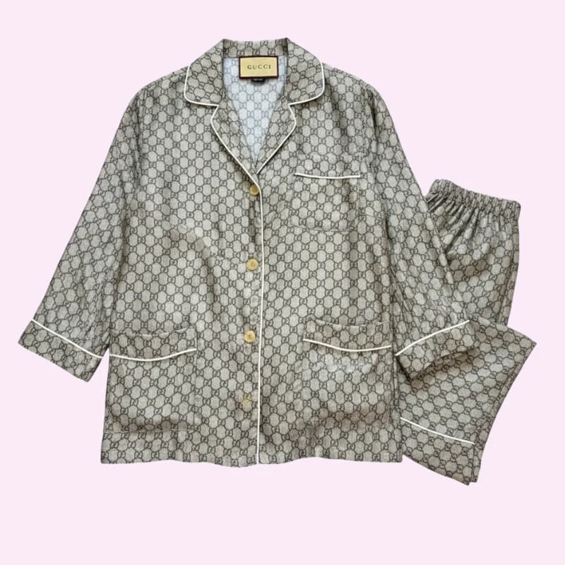 Button Front Lounge Pajama Set Relaxed Sleepwear Fit