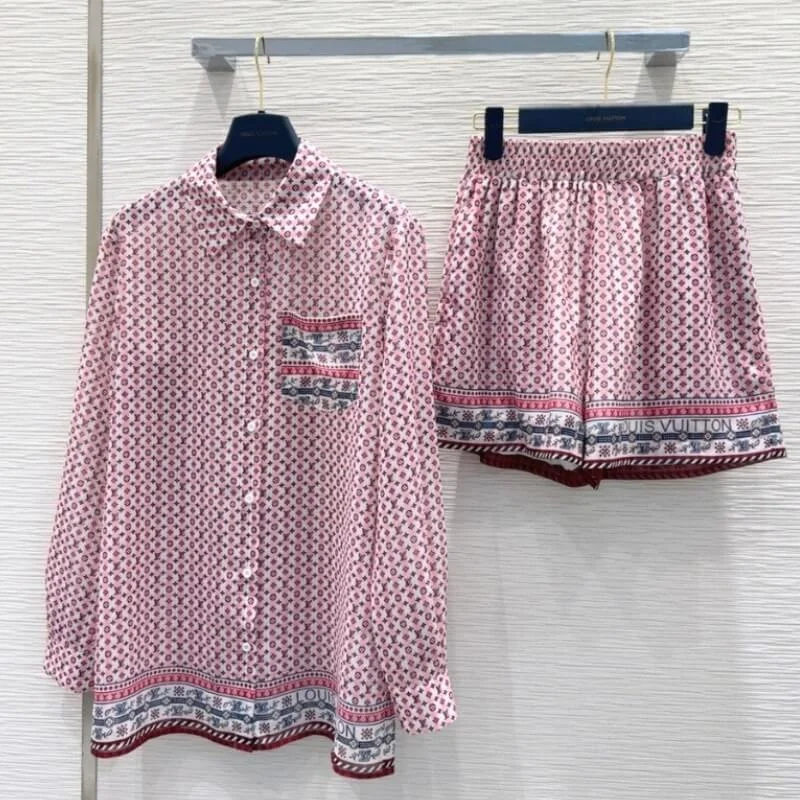Button Front Short Pajama Set Relaxed Everyday Lounge Fit