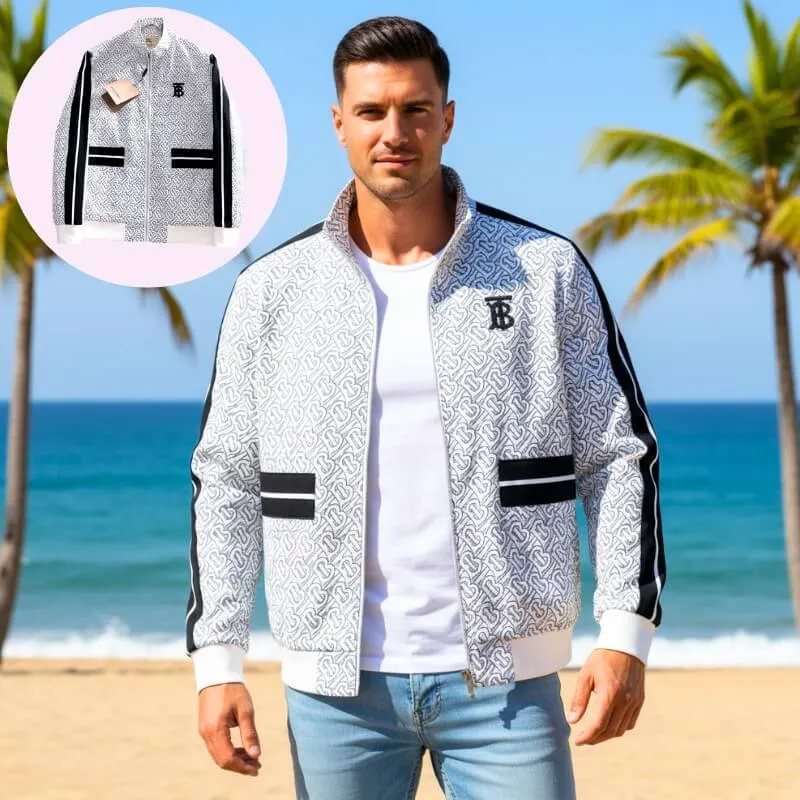 Model wearing casual windbreaker jacket in white