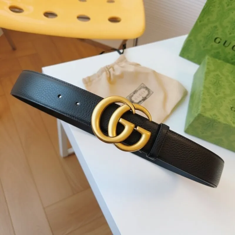 Classic Double G Buckle Leather Belt Everyday Waist Belt