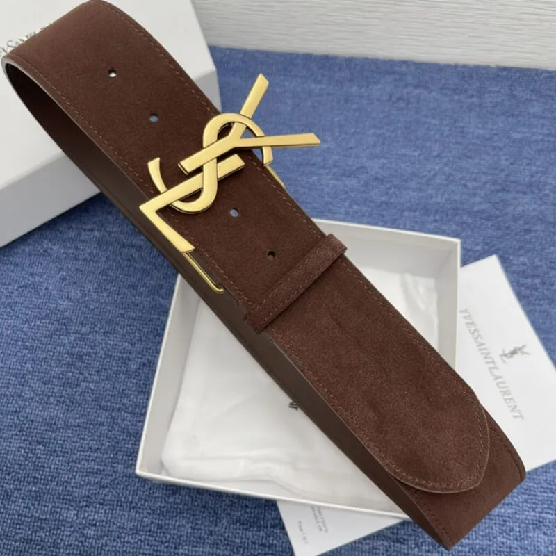 Classic Interlocking Bar Buckle Suede Belt Designed for Sleek Looks