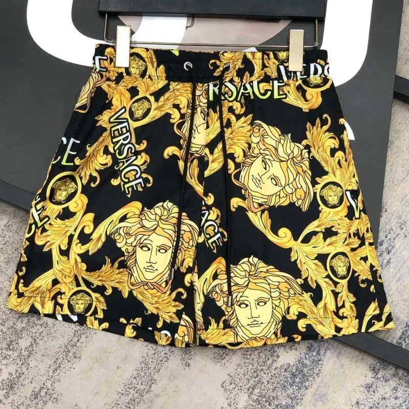Contemporary Graphic Swim Shorts Adjustable Summer Trunks
