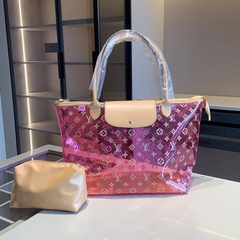 Designer Clear Beach Bag – Trendy Transparent Tote for Poolside Glam