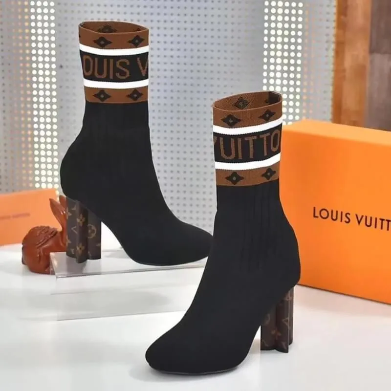 Designer Monogram Stretch Ankle Boots – Designer Silhouette Style
