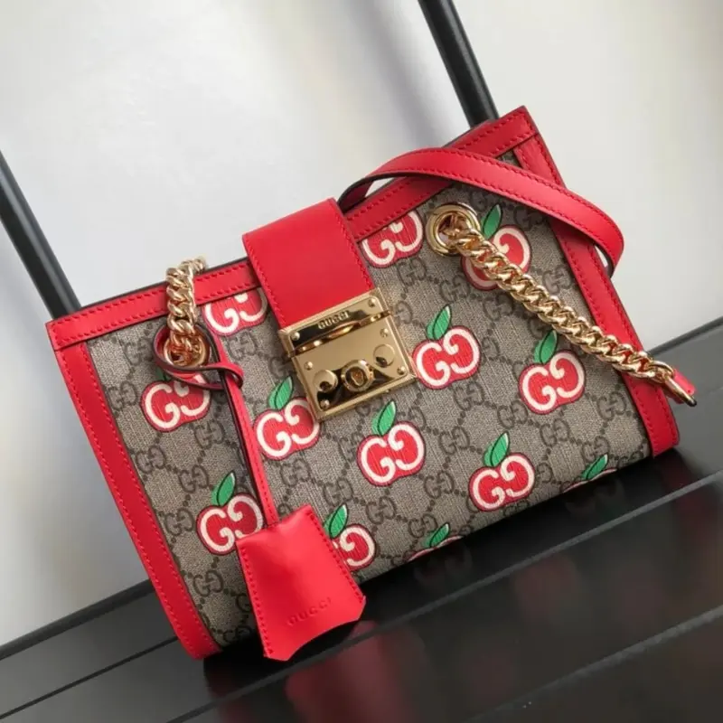 Designer Padlock Chain Tote GG Web Handbag