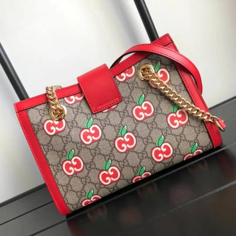 Designer Padlock Chain Tote GG Web Handbag