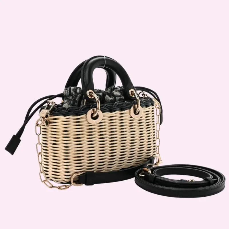 Designer Wicker Oblique Lady D-Joy Bag