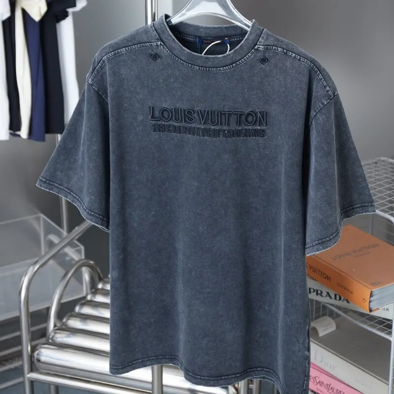 Embossed Text Washed T-Shirt Relaxed Streetwear Fit