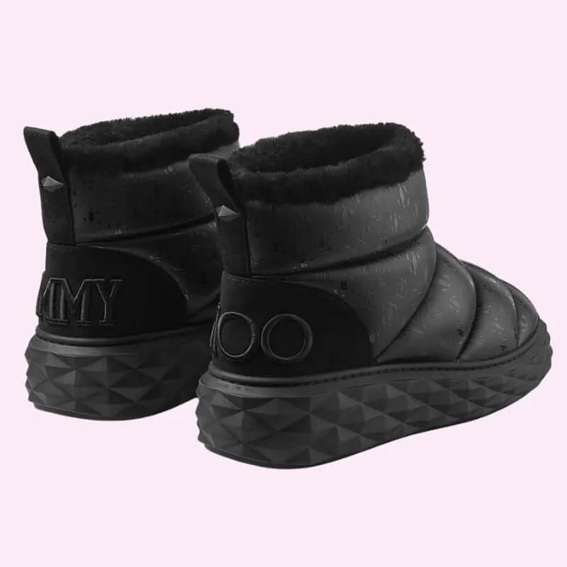 Fur Lined Quilted Winter Boots Insulated Ankle Slipper Booties