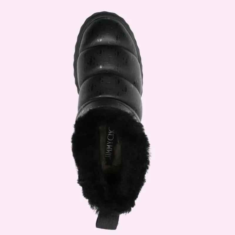 Fur Lined Quilted Winter Boots Insulated Ankle Slipper Booties