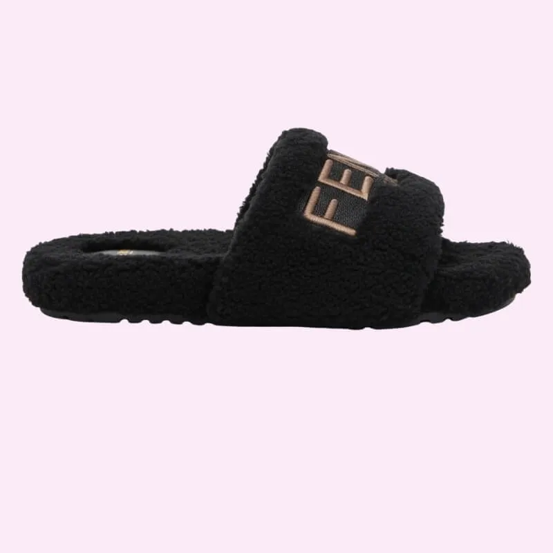 Fuzzy Plush Slide Slippers Soft Cozy House Slippers
