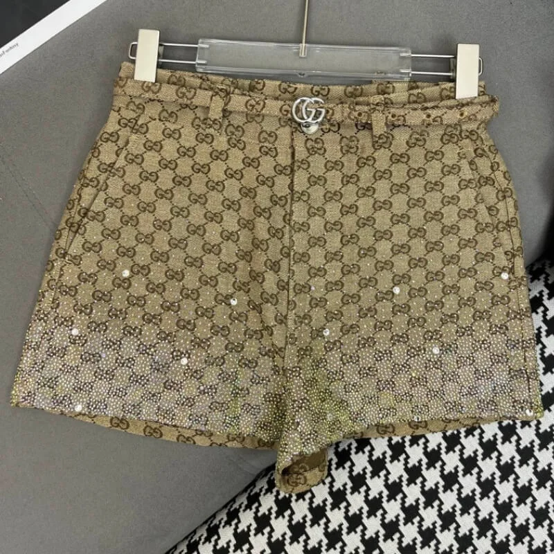 High Waist Embellished Tailored Shorts