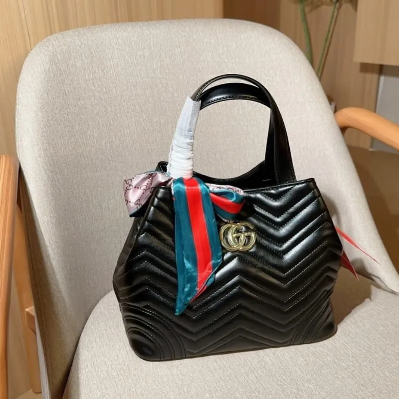 Leather Bucket Tote – Modern Designer Handbag