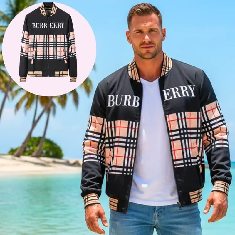 Model wearing lightweight zip up bomber jacket black/beige