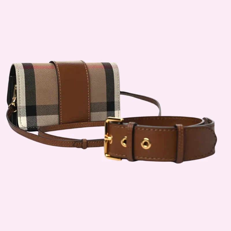 Luxury Plaid Handbag with Buckle – Designer Elegance