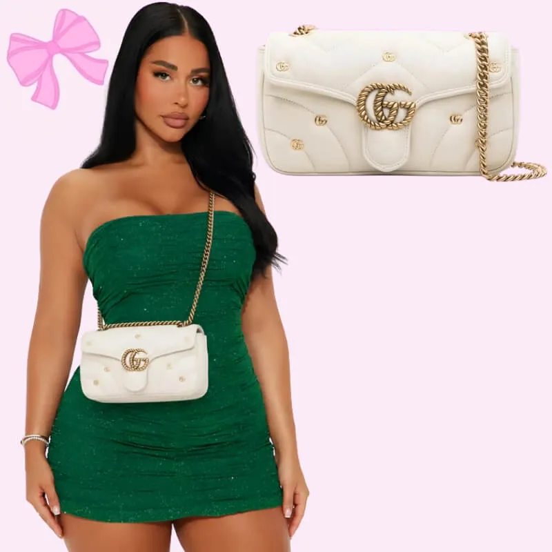 designer medium marmont shoulder bag in white product detail