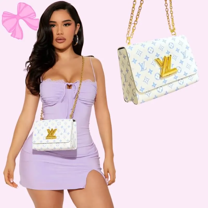 medium twist mm handbag in light blue product detail
