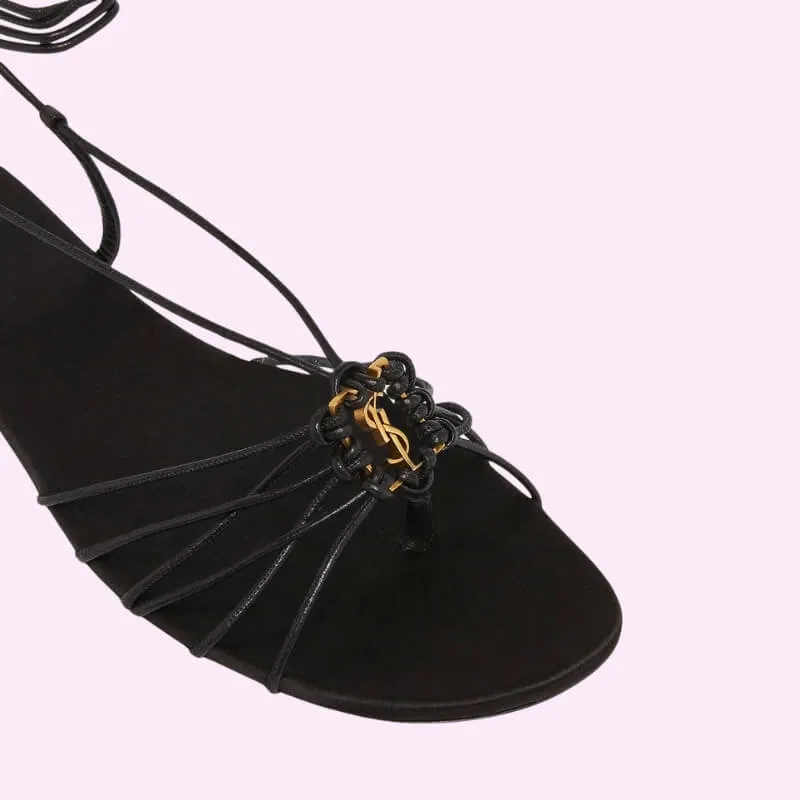 Minimal Lace-Up Flat Sandals Strappy Summer Comfort