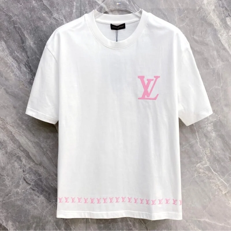 Modern Chest Emblem Trim Detail Street T-Shirt Clean Casual Style