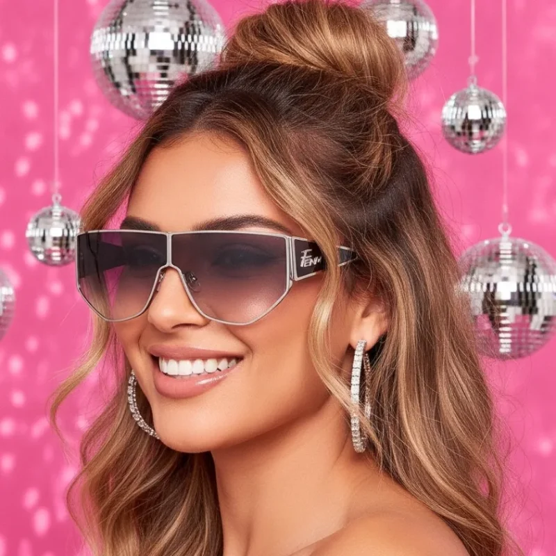 monogram gold accent logo sunglasses in black product detail